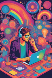 A sleek and creative visual of a young entrepreneur brainstorming in a tech-savvy workspace, with digital marketing elements such as social media icons, automation tools, and video content symbols surrounding them. The design conveys innovation, strategy, and startup growth.